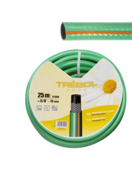Tubo Verde Trebol Trenzado. 25mm rollo 50 metros