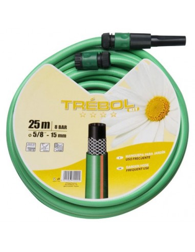 Tubo Verde Trebol Trenzado 15mm Rollo 25mt + Accesorios