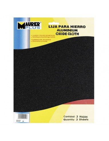 Lija Hierro Maurer 2 Grueso (Pack 10 Pliegos)