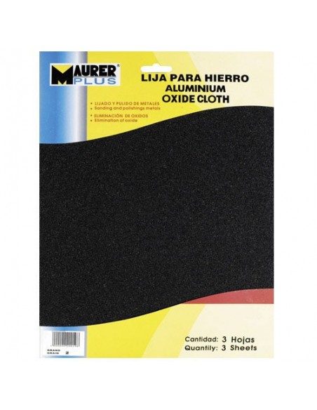 Lija Hierro Maurer 2 Grueso (Pack 10 Pliegos)