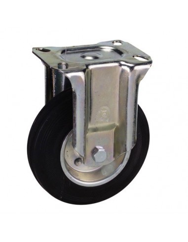 Rueda Industrial Goma Negra Fija 125mm