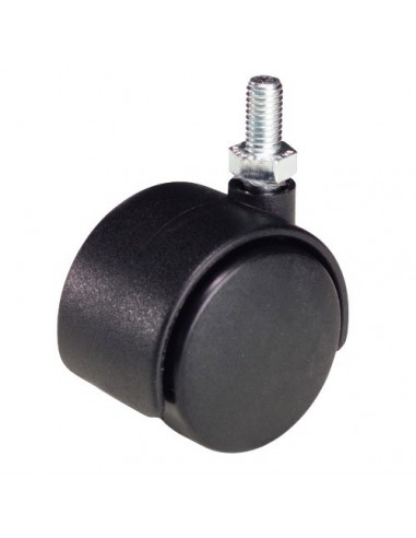 Rueda Domestica Nylon Negro Espiga M8x45mm