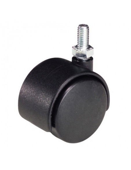Rueda Domestica Nylon Negro Espiga M8x45mm 2