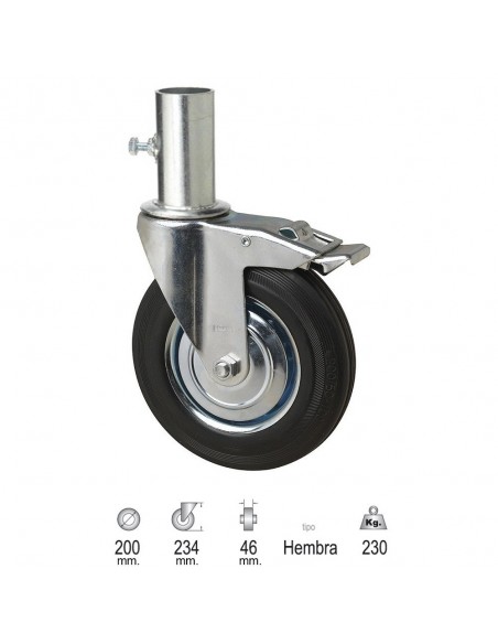 Rueda Industrial Andamio (Hembra) 200mm 2