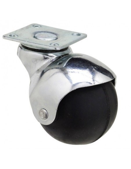 Rueda Domestica Goma Negra Esfera Placa   40mm 2