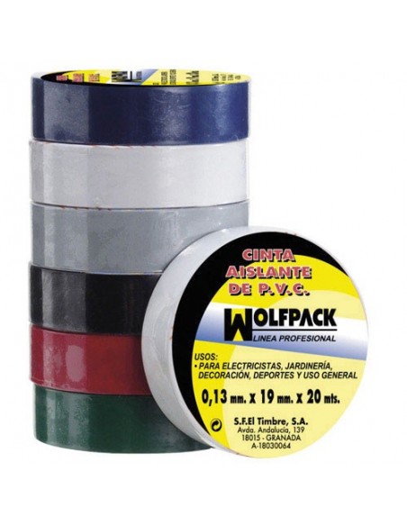 Cinta Aislante Wolfpack   20x19 Azul