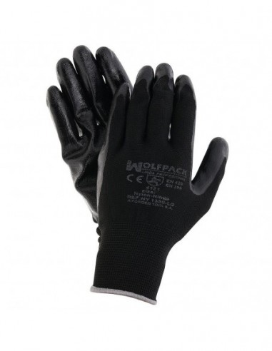 Guante Wolfpack Nitrilo Glovex con Colgador  9" (Par)