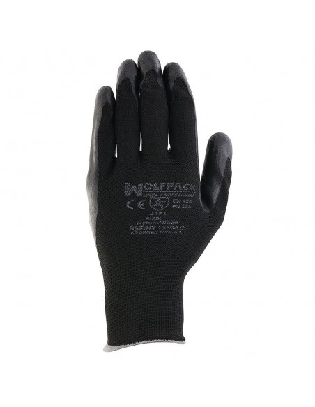 Guante Wolfpack Nitrilo Glovex con Colgador  9" (Par)