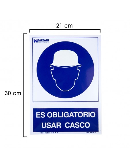 Cartel Obligatorio Usar Casco 30x21 2