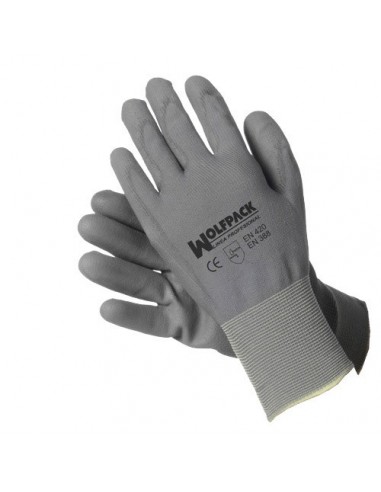 Guante Wolfpack Poliuretano Seattle con Colgador  7" (Par)