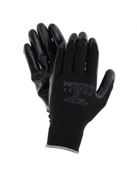 Guante Wolfpack Nitrilo Glovex con Colgador  6" (Par)