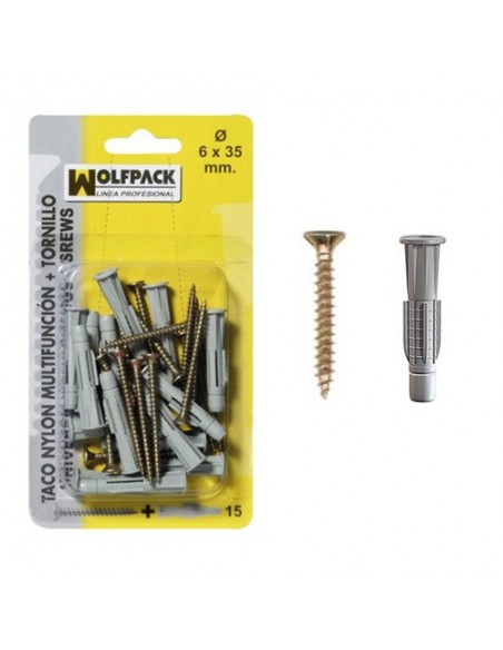 Blister Taco Multiacción+Tornillo MU  6x35 (15 Piezas)