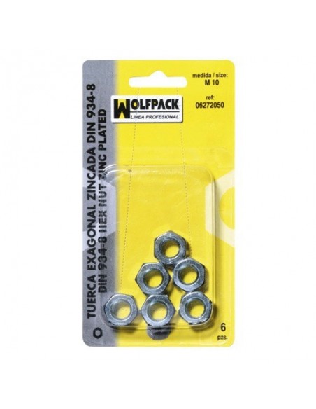 Blister Tuerca Hexagonal Zincada Din934 M12 (4 Piezas) 2