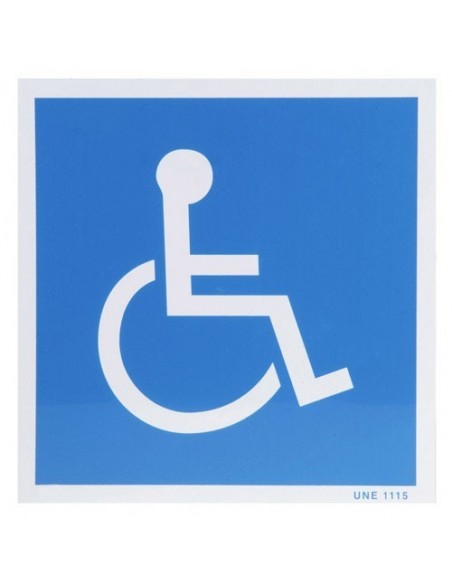 Cartel Minusvalidos Azul blanco  21x21 cms 2