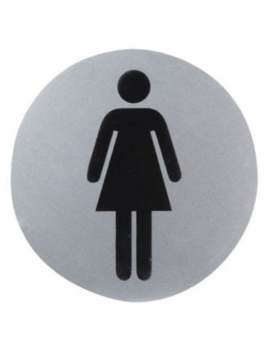 Cartel Aluminio Baño Mujer Ø12cm.