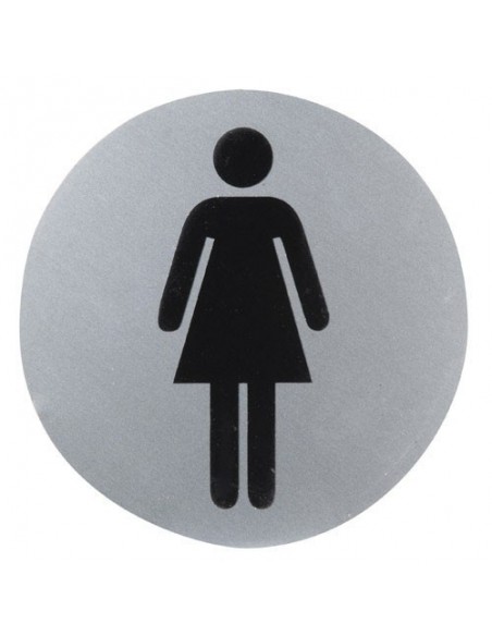Cartel Aluminio Baño Mujer Ø12cm. 2