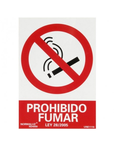 Cartel Prohibido Fumar 30x21