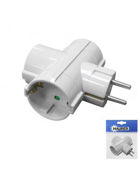 Adaptador Triple Schuko 16a 250v 2