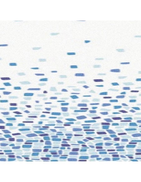 Cortina Ducha Tela Cuadrado Azul 180x200 cm. 2