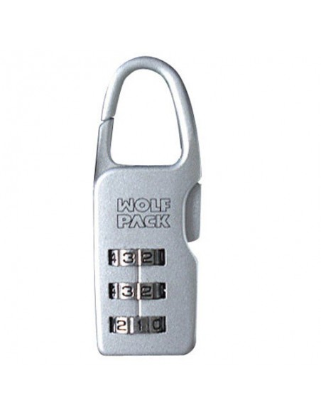 Candado Wolfpack Combinación Esmaltado Plata