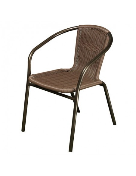 Silla Jardín Ratan Acero Lachea Apilable