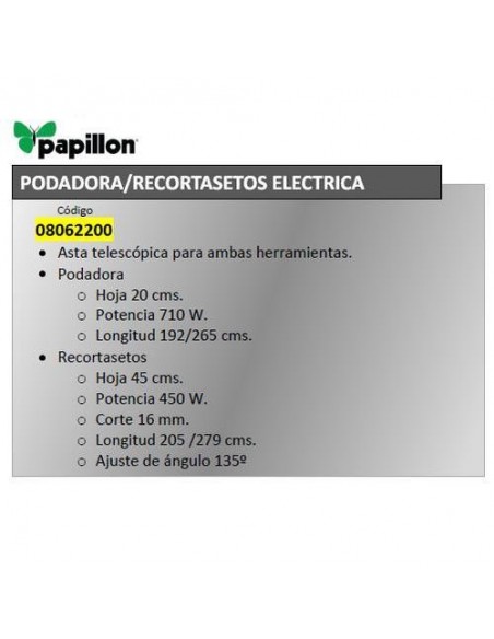 PODADORA/CORTASETOS ELECT EXTEN PAPILLON 2