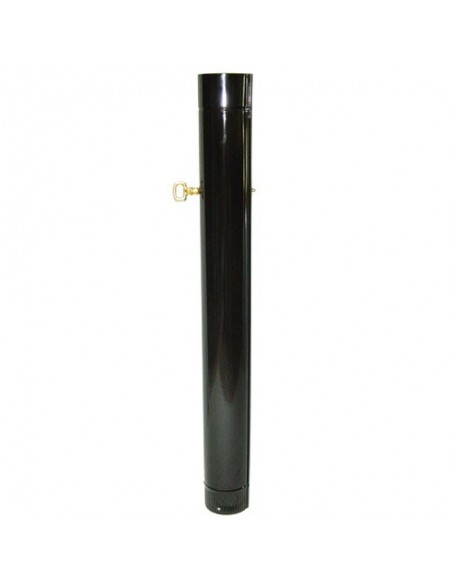 Tubo Estufa Negro Vitrificado de 120mm Con Llave de 25cm